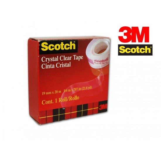 Scotch® Crystal Clear Tape, Boxed, 3/4" x 22 yd