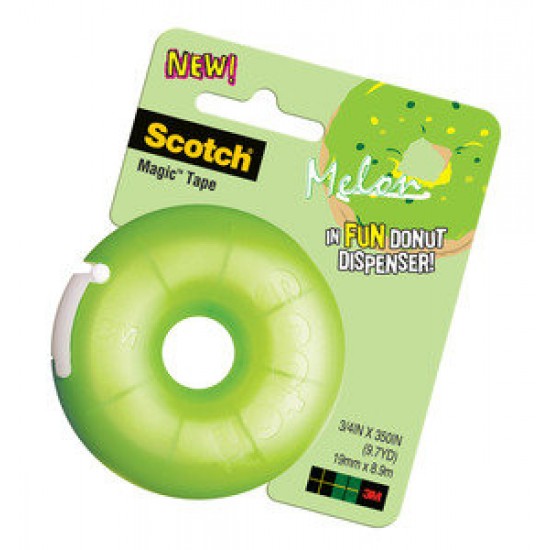 Scotch® Tape Donut Dispenser 810DN, Melon, with #810 at 3/4" x 350"