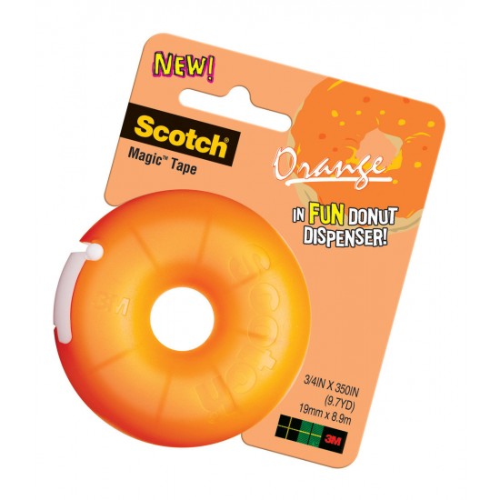 Scotch® Tape Donut Dispenser 810DN, Orange, with #810 at 3/4" x 350"
