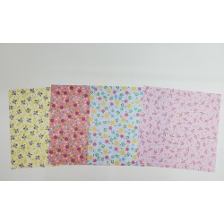 Element Origami 花朵圖案手工紙 60枚 4色 (黃、粉紅、淺藍、桃紅色)