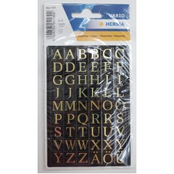 Herma No.4130 大楷英文字母貼紙(金字，黑色方框)