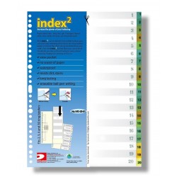 DATA BANK VID-20 29孔 彩色透明分類索引 1-20