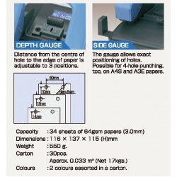 OPEN PU-20N Double Hole Punching Machine (34 sheets 64gsm)