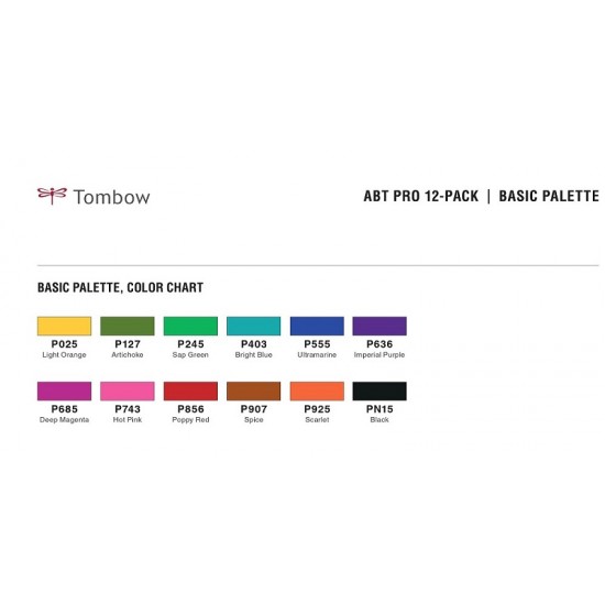 Tombow ABT PRO 美術用酒精記號筆 基礎套裝 12色 