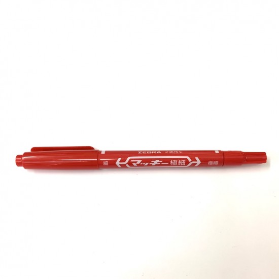 斑馬牌 細、極細雙頭油性筆紅色  MO-120