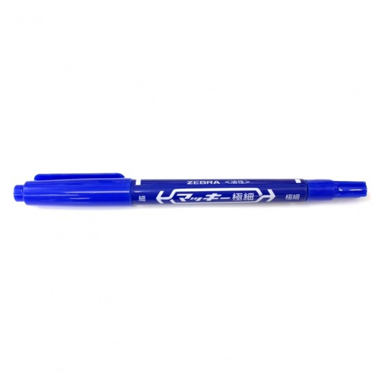 斑馬牌 細、極細雙頭油性筆藍色  MO-120