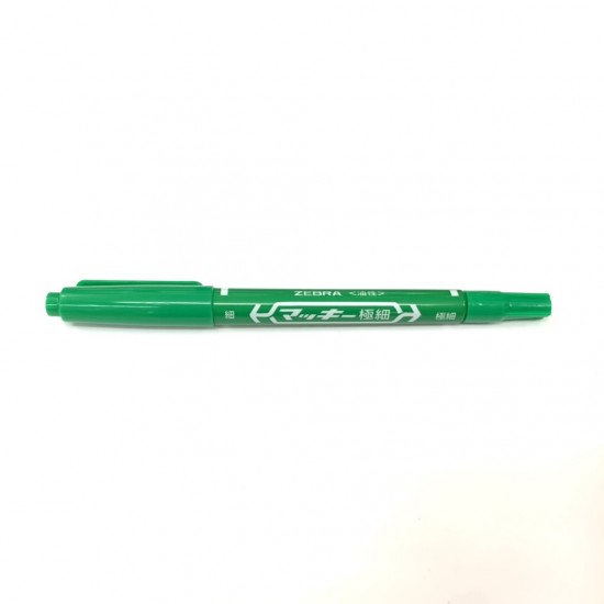 斑馬牌 細、極細雙頭油性筆綠色  MO-120