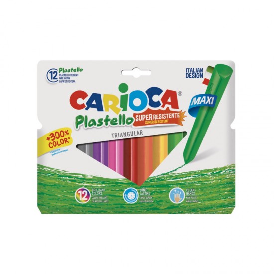 Carioca Plastello Colouring Crayons Round (Set 10+2)