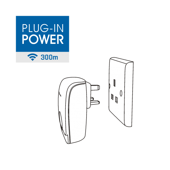 Hopewell 300m ULTRA Plug-In Wireless Doorbell | Twin Pack