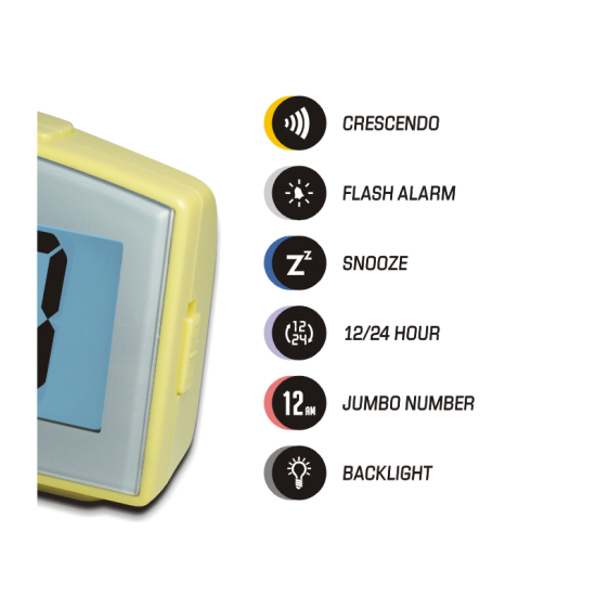 Hopewell DG-50 Digital Alarm Clock | Flash Alarm