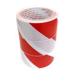 Jumbo PVC 警示膠紙（紅白斜間）