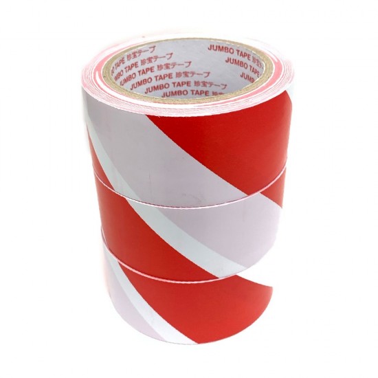 Jumbo PVC 警示膠紙（紅白斜間）