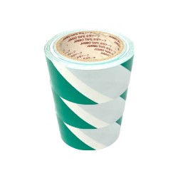 Jumbo PVC 警示膠紙（綠白斜間）